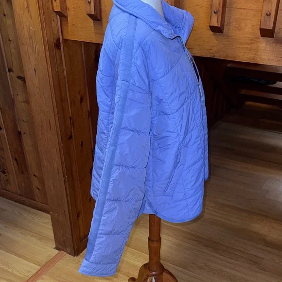 Roxy size Large L NWT NEW Women's periwinkle Blue Puffer Jacket - Picture 2 of 11